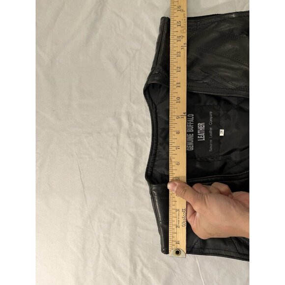 Genuine Buffalo Leather Naverre Leather Vest Men XXXL Italian Stone Fringe - Picture 4 of 10